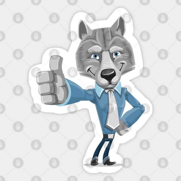 Wolf Illustration Sticker by Mako Design 